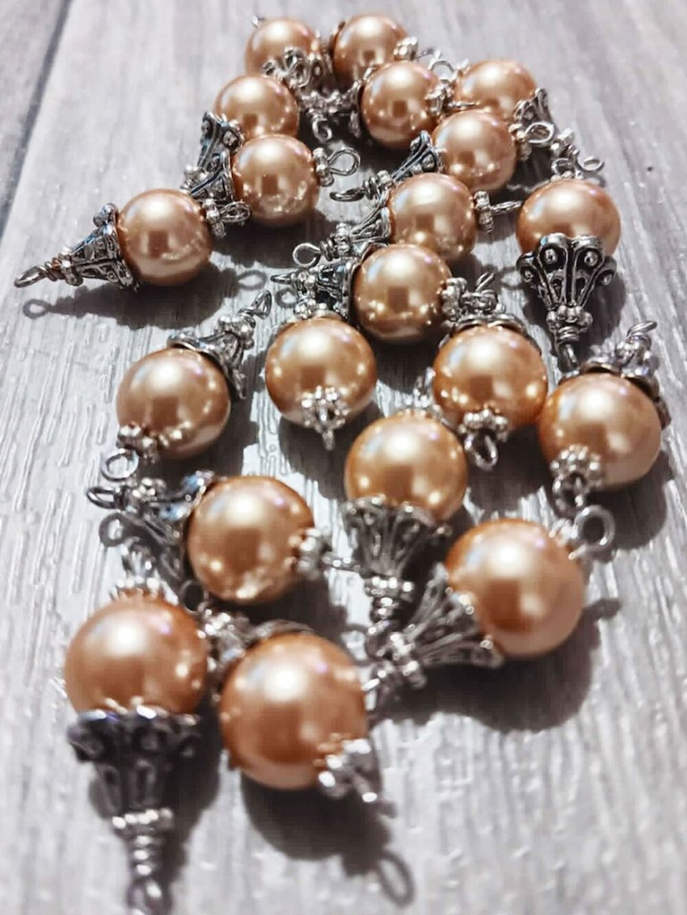 10mm Glass Pearl Bead Charms